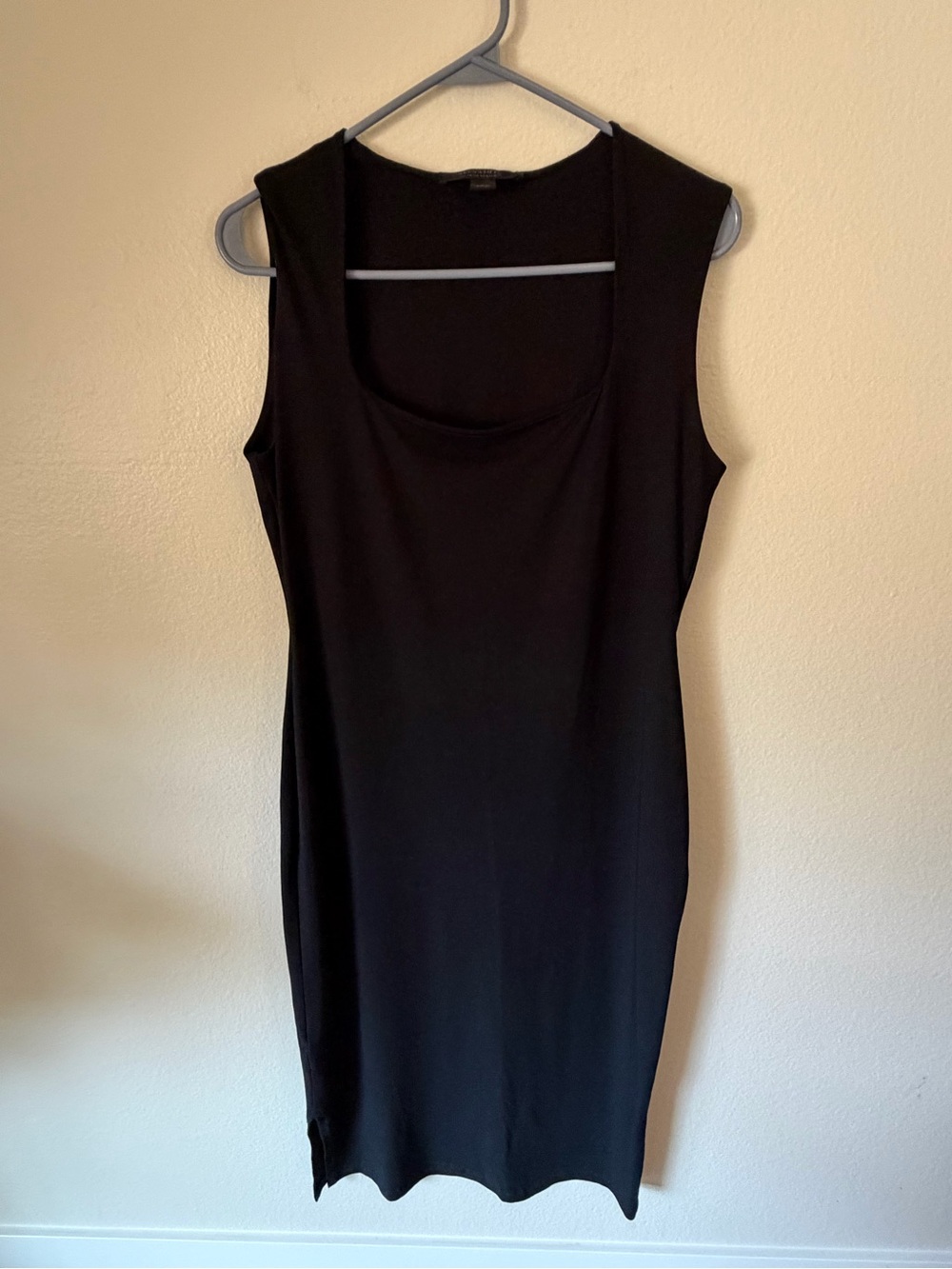 All Saints Black Sleeveless Midi Scoop-Neck Dress